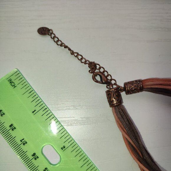 Red Flower Necklace Bohemian Boho Academia Statement Base of the Neck Vintage - Picture 4 of 8